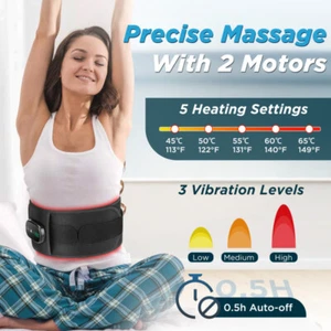 Electric Lower Back Heating Pad Waist Cordless Belt Abdomen Warmer Lumbar Brace - Picture 1 of 15