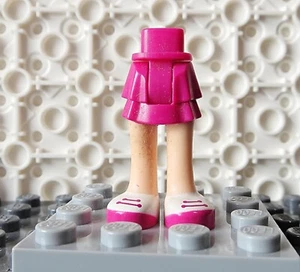 LEGO Friends Legs -Magenta Layered Skirt for Emma Stephanie Olivia, 92250c00pb01 - Picture 1 of 2