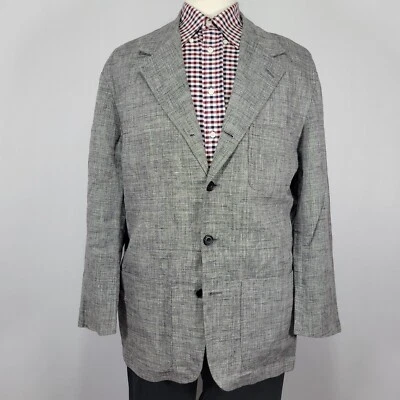 Le Collezioni Structure Men's Sport Coat Blazer Four Button 100% Irish Linen Med - Image 1 of 4