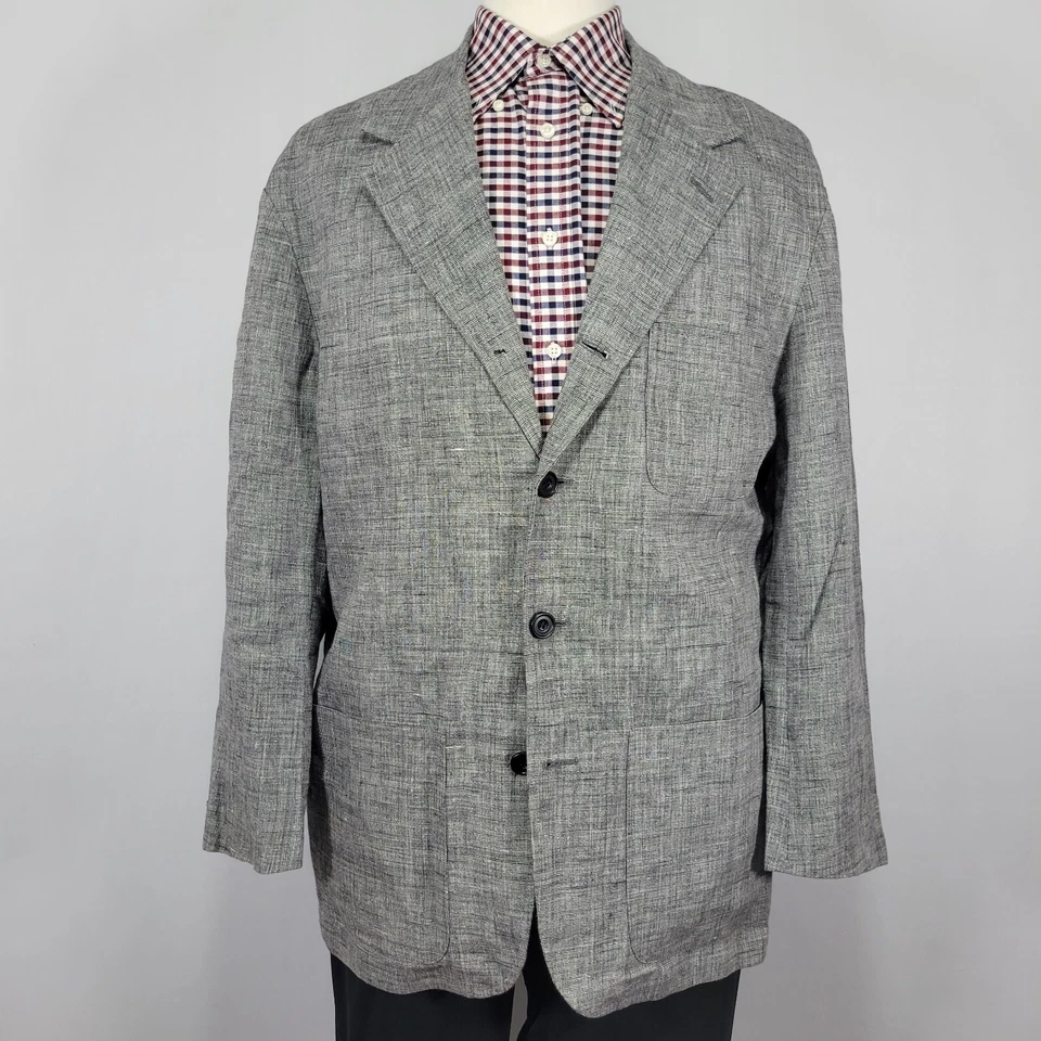 Le Collezioni Structure Men's Sport Coat Blazer Four Button 100% Irish Linen Med - Image 1 of 4