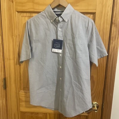 NWT Croft & Barrow Men’s Sz S Easy Care Shirt Gray Short Sleeve Quick Dry Wick - Image 1 of 4