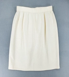 St. John Basics Santana Strickrock Größe 4 beige hellbraun Mini Bleistift Designer creme - Bild 1 von 8