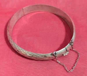 Vintage Sterling Silber Armreif mit Scharnier - schönes Detail, 10 Gramm - Bild 1 von 5