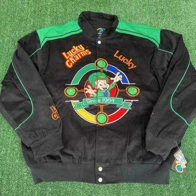 Chaqueta para hombre Lucky Charms XL negra Nascar Racing bordada duende nueva con etiquetas de colección Foto 1 de 4