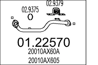 MTS 01.22570 Exhaust Pipe for NISSAN - Bild 1 von 3