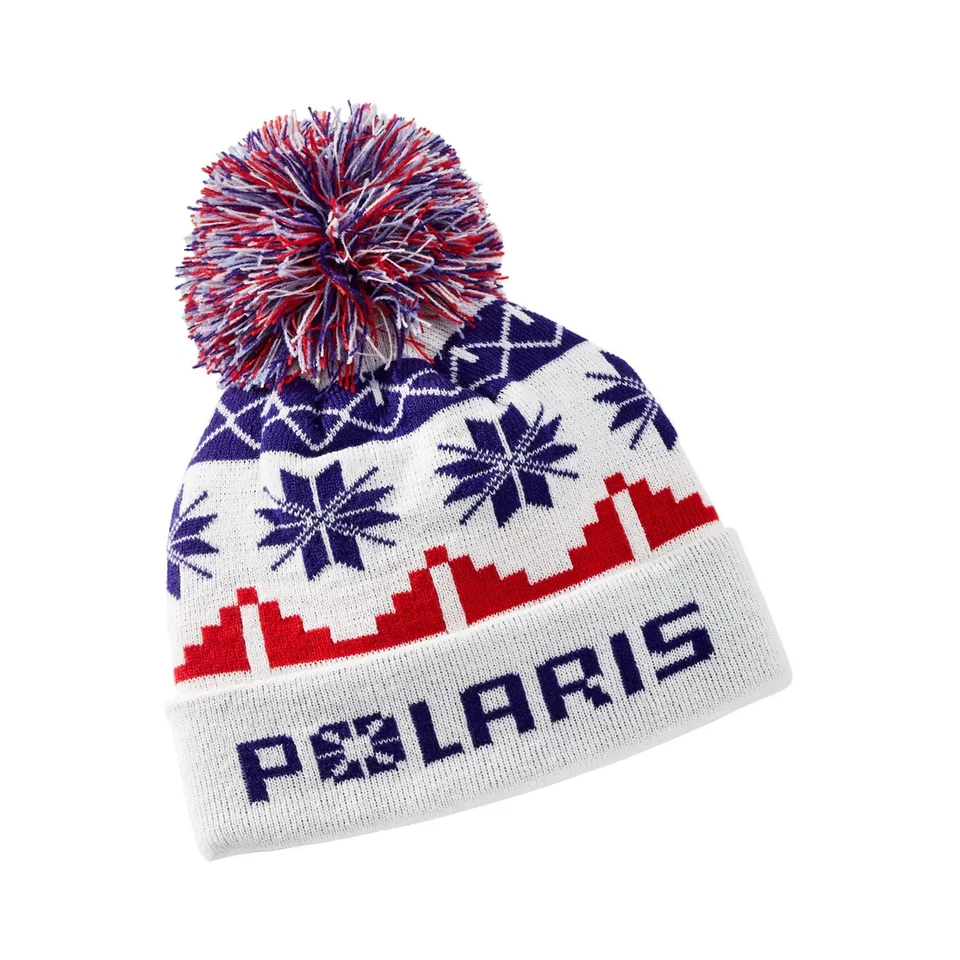Polaris Youth Fair Isle Pom Beanie, White | 2866484