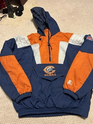 Vintage Starter Chicago Bears Pullover Jacket Coat Size Large jersey - Image 1 of 4