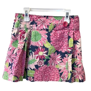 Lilly Pulitzer Girl’s Pleated Floral Knee Length Skirt 5 Multicolor Cottagecore - Picture 1 of 8