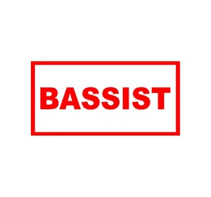BASSIST VINYL WINDOW DECAL 3.5" X 7" BASS GUITAR BAND MUSIC LAPTOP TABLET - Picture 1 of 1