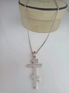 A Beautiful Links of London Russian Orthodox Cross Pendant & Chain - Picture 1 of 11