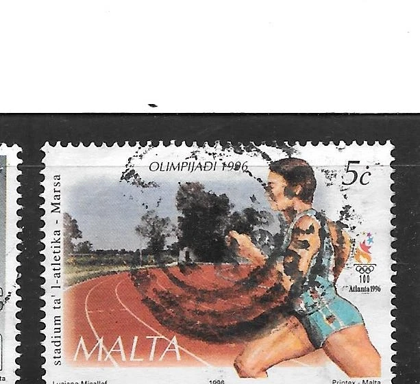 SELLO ÚNICO CONMEMORATIVO ANTIGUO MALTA SC# 893 1996 OLIMPIADAS USADO EN MUY BUEN ESTADO Foto 1 de 1