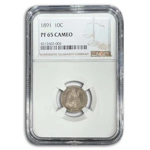 1891 Liberty Seated Dime PF-65 Cameo NGC - Picture 1 of 3