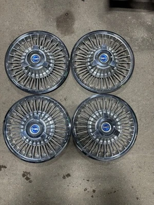 1964 65 66 Ford Mustang Fairlane 14" Wire Spoke Spinner Wheel Covers OEM NICE — 第 1/4 张图片