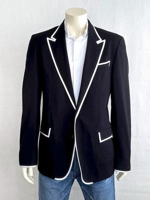 Dolce & Gabbana Tailored Black Blazer with White Piping, Immaculate condition!! - Image 1 of 4