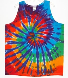 Men's TIE DYE Tank Top Rainbow Spiral sm med lg XL 2X 3x hippie art boho - Picture 1 of 1