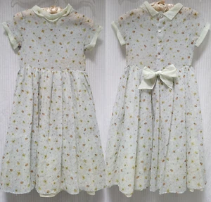 Vintage 1950s Sheer Chiffon Butterfly and Ladybug Print Girl's Dress - Size 10 - Picture 1 of 12
