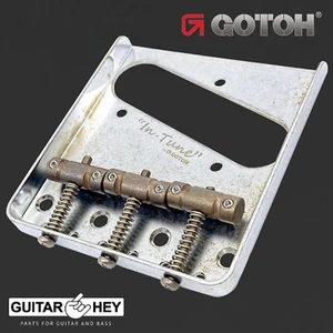 NEW RELIC Gotoh BS-TC1 Tele Bridge, Brass “In-Tune” Saddle 10.8mm - AGED CHROME - Picture 1 of 2