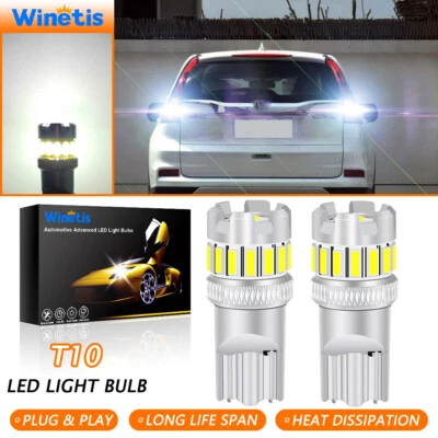 14SMD+1SMD LED Interior Map Light Bulbs Xenon White 6000K T10 2825 194 168 2x - Image 1 of 4