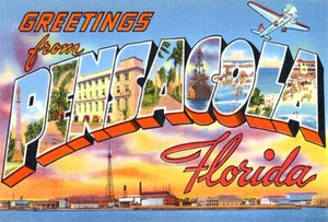 Greetings From Pensacola, Florida - 1930's - Vintage Postcard Poster - Picture 1 of 1