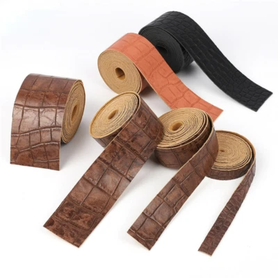 Faux Crozzling Leather Edging Binding Tape Ribbon Trim Retro DIY 2 Meters - Image 1 of 4