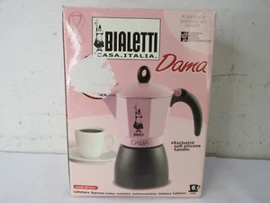 Bialetti Dama Limited Pink Silicone Handle 6 Cup Espresso Maker breast cancer - Picture 1 of 3