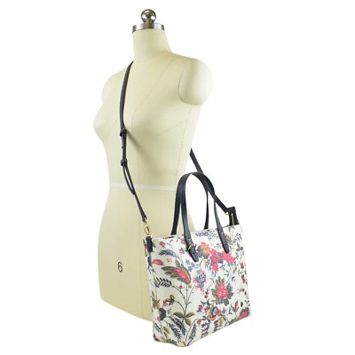 NWT Tory Burch KERRINGTON Small Zip Tote in New Ivory Gabriella Floral - Image 1 of 4