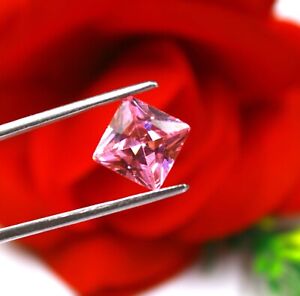 6.25 Ct Certified Transparent Pink Sapphire Wonderful Princess Cut Loose Gems NS