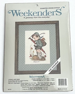 Punto de cruz contado Weekenders M.I. Hummel Looks Like Rain Kit # 02775 De colección NUEVO Foto 1 de 3