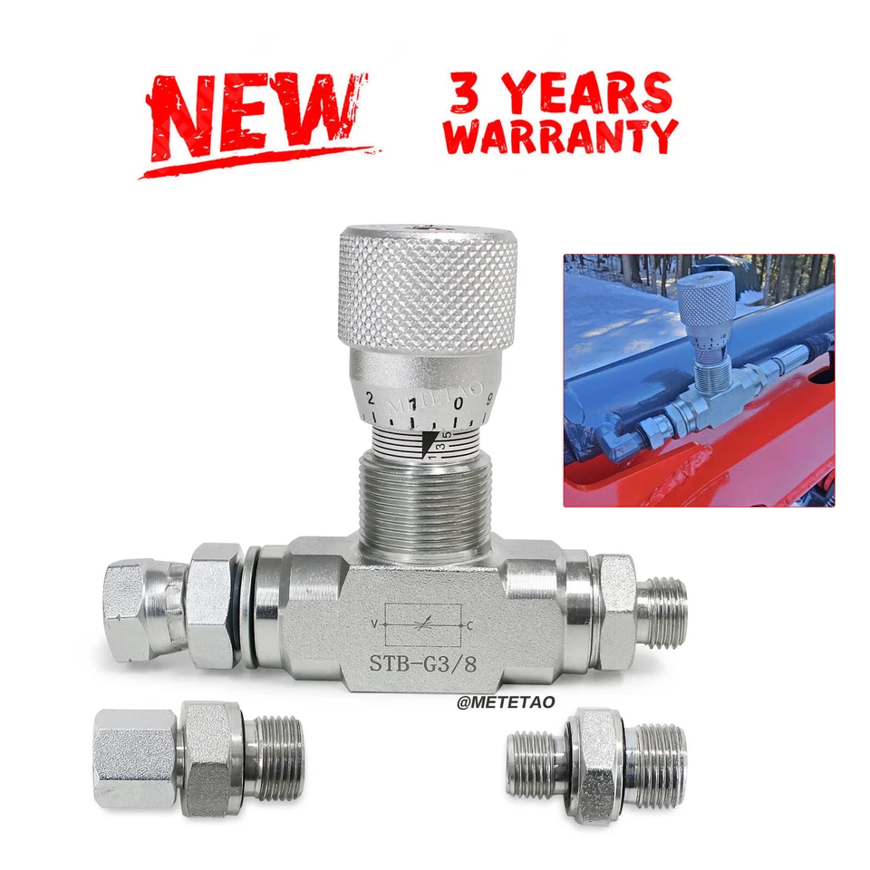 METETAO Hydraulic Flow Control Valve - STB-G3/8 - Mini Excavator - AGT - USA-3/8" L08