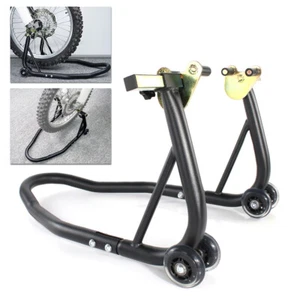 Fit For Universal Motorcycle Front Wheel Raise Lifter Support Stand Set Black - Picture 1 of 23