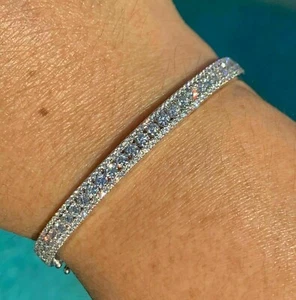 Beautiful 7.00 Ct Round Cut VVS1/D Diamond Tennis Bracelet 14k White Gold Finish - Picture 1 of 5