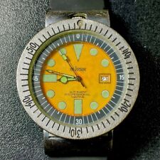 Rare Large Orange Dial Le Jour Automatic Professional Marine Dive Watch 