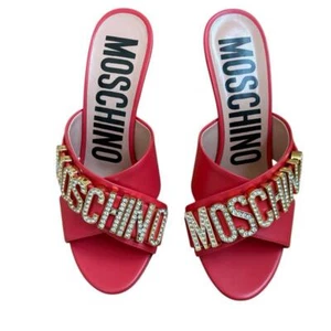 Moschino Couture Kristall verzierte Leder Pantolette orange Sandale Neu mit Etikett Größe 6 - Bild 1 von 14