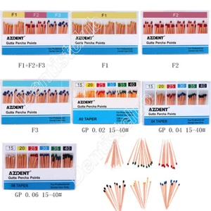 Puntos de percha dental endodóntica universal F1 F2 F3/0,02/0,04/0,06 15-40# - Imagen 1 de 37