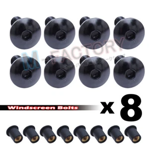 Kit de tornillos de pernos parabrisas negros 8 piezas para Suzuki GSXR 600/750 06-07 - Imagen 1 de 1