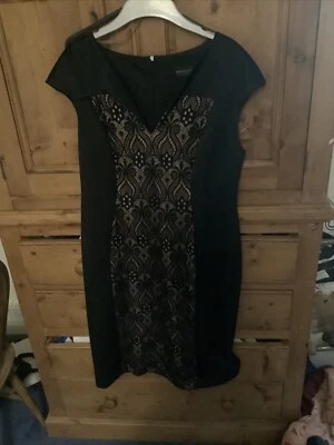 Ropa conectada vestido negro estampado talla 12  Foto 1 de 2