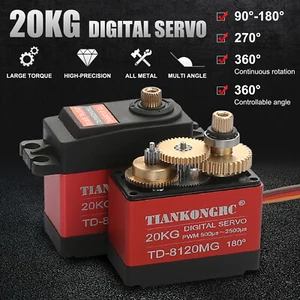 20kg Waterproof High Torque Metal Gear Digital RC Servo Motor 180 270 360 Degree - Picture 1 of 20