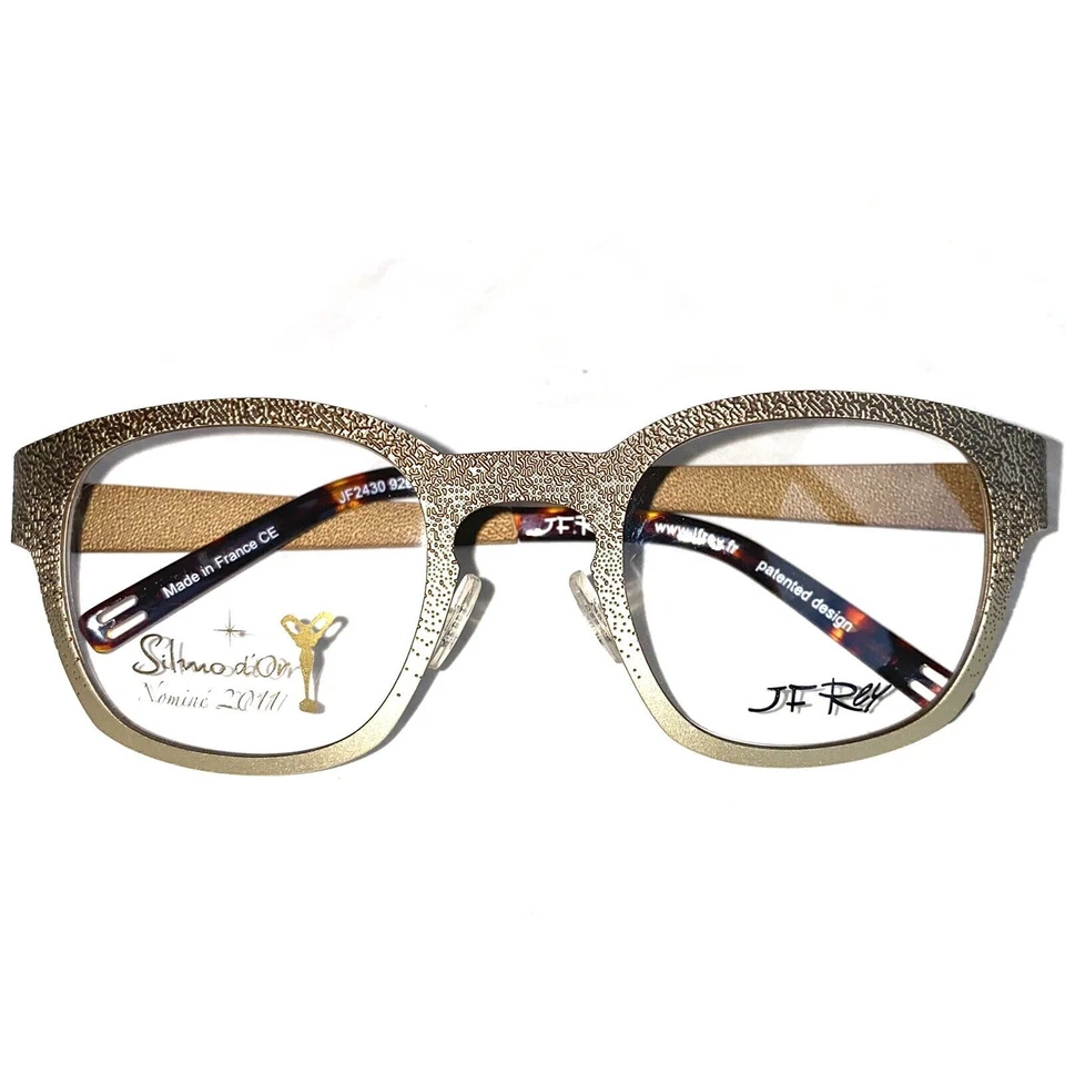 J.F. REY JF2430 9292 Brown Matte Gold Square Eyeglasses 48-21-130 Made In France - Image 1 of 4