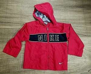 Nike, Kinder Kleinkind Größe 4t, Kapuze, Reißverschluss vorne Jacke/Mantel, rot und schwarz - Bild 1 von 8