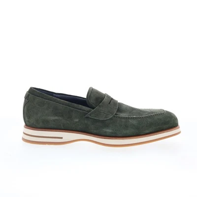 Di Bianco Brera Classic Mens Green Suede Loafers & Slip Ons Penny Shoes 9 - Image 1 of 4