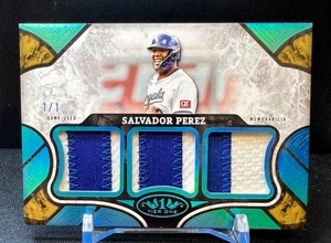 2025 Topps Tier One Salvador Perez Holo Platinum Triple Relic 1/1 - Royals - Picture 1 of 7