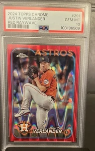 2024 Topps Chrome - Justin Verlander #291 Red RayWave Refractor /5 - Picture 1 of 2