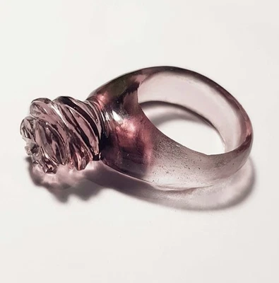 Weeding Gifts Ring Beautiful Carving Cut Ring Purple Amethyst 44 Ct 17x26x11mm - Image 1 of 4