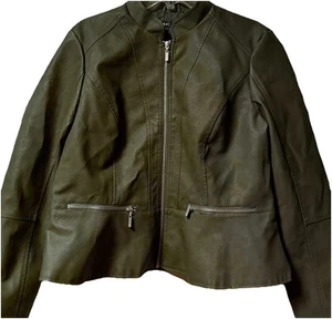 Baccini ~ Damen ~ Jacke ~ Large ~ Full Zip ~ Kunstleder ~ olivgrün - Bild 1 von 18