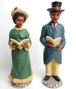 Vintage "Holly Tree Afroamerikanische Weihnachtslieder Mann & Frau handbemalt - Bild 1 von 17