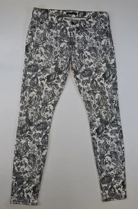 7 For All Mankind Jeans The Skinny in Etched Floral Damen Gr. 29 weiß & schwarz - Bild 1 von 7