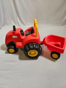 Vintage Little Tikes Red Farm Tractor with Wagon Large Jumbo Toy Children Kids - Picture 1 of 10