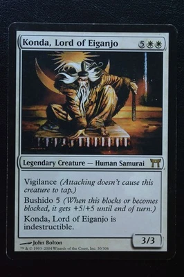 Magic The Gathering MTG KONDA, LORD OF EIGANJO Champions of Kamigawa LP Played - Image 1 of 2