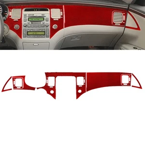 7Pcs For Hyundai Azera 2006-11 Red Carbon Fiber Interior Dashboard Panel Cover  - Picture 1 of 12