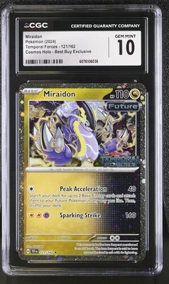 POKEMON CGC 10 GEM MINT MIRAIDON COSMOS HOLO #121 BEST BUY EXCLUSIVE - Image 1 of 2